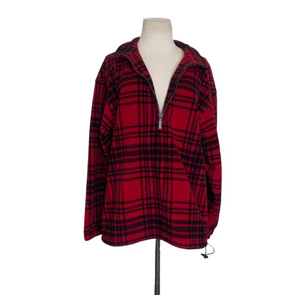 Eddie Bauer vintage red plaid men pullover sweater size Small - Picture 4 of 8